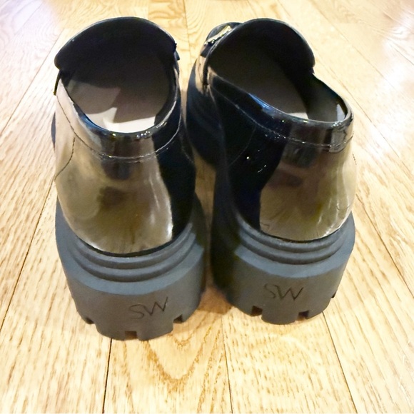 Stuart Weitzman Black Loafers with Gold Accent - Picture 5 of 11